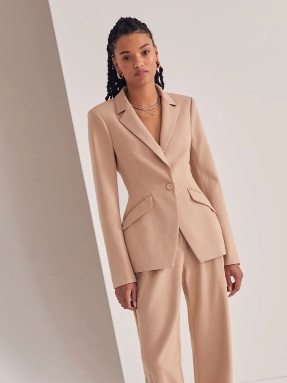 FAVORITE DAUGHTER The Favorite Blazer in Beige S